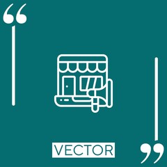 Poster - laptop vector icon Linear icon. Editable stroke line