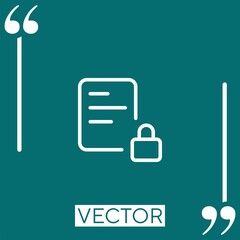 Poster - locked vector icon Linear icon. Editable stroke line