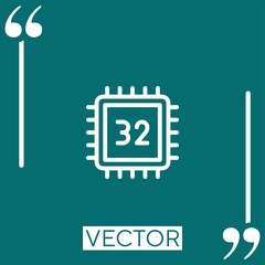 Poster - cpu vector icon Linear icon. Editable stroke line