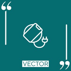 Poster - plug vector icon Linear icon. Editable stroke line