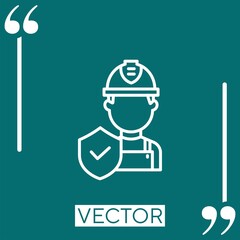 Poster - worker vector icon Linear icon. Editable stroke line