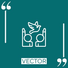 Poster - ornithology vector icon Linear icon. Editable stroke line
