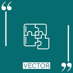 Poster - puzzle vector icon Linear icon. Editable stroke line
