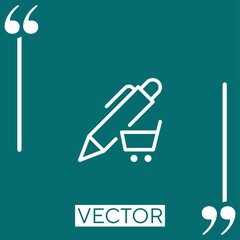 Poster - shop vector icon Linear icon. Editable stroke line