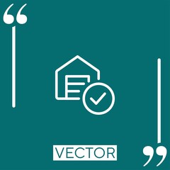 Poster - checked vector icon Linear icon. Editable stroke line