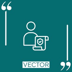 Poster - insurance   vector icon Linear icon. Editable stroke line