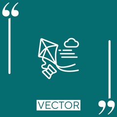Poster - kite vector icon Linear icon. Editable stroke line