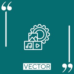 Poster - gear vector icon Linear icon. Editable stroke line