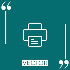 Poster - printer vector icon Linear icon. Editable stroke line