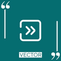 Poster - right arrow vector icon Linear icon. Editable stroke line