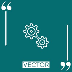 Poster - gears vector icon Linear icon. Editable stroke line