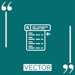Poster - search engine vector icon Linear icon. Editable stroke line