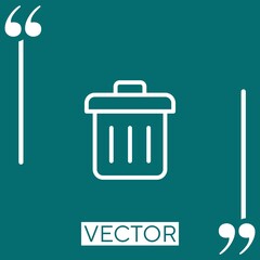 Poster - trash can vector icon Linear icon. Editable stroke line