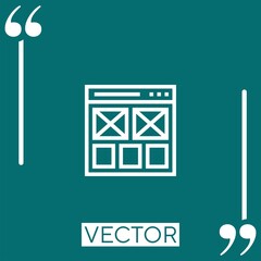 Poster - browser   vector icon Linear icon. Editable stroke line