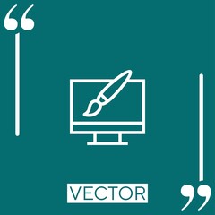Poster - monitor vector icon Linear icon. Editable stroke line