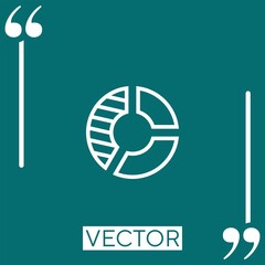 Poster - pie chart vector icon Linear icon. Editable stroke line