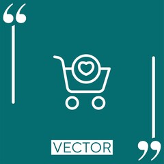 Poster - shopping cart    vector icon Linear icon. Editable stroke line