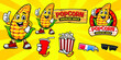 cartoon happy corn character logo