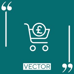 Poster - shopping cart    vector icon Linear icon. Editable stroke line