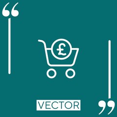 Poster - shopping cart    vector icon Linear icon. Editable stroke line