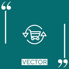Poster - shopping cart    vector icon Linear icon. Editable stroke line
