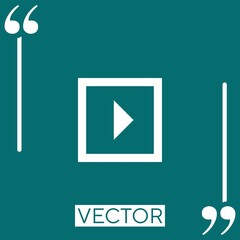 Poster - play button   vector icon Linear icon. Editable stroke line