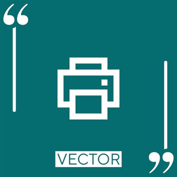 printer vector icon Linear icon. Editable stroke line