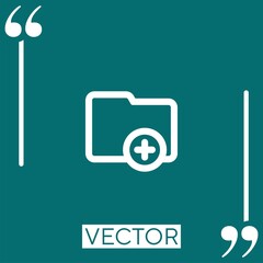 Poster - add folder outlined interface button vector icon Linear icon. Editable stroke line
