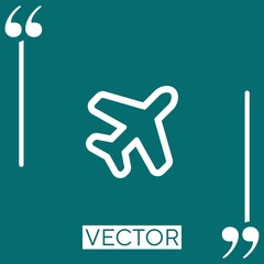 Poster - airplane outline vector icon Linear icon. Editable stroke line