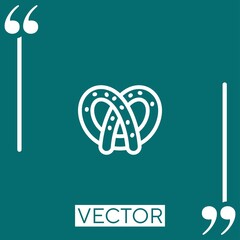 Poster - big pretzel vector icon Linear icon. Editable stroke line