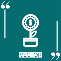 Poster - cash   vector icon Linear icon. Editable stroke line