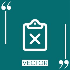 Poster - clipboard delete button vector icon Linear icon. Editable stroke line