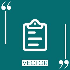 Poster - clipboard outline vector icon Linear icon. Editable stroke line