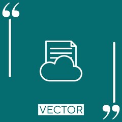 Poster - cloud data vector icon Linear icon. Editable stroke line