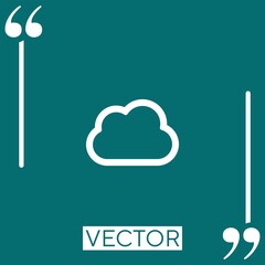 Poster - cloud outline vector icon Linear icon. Editable stroke line