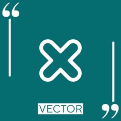 Poster - cross rounded outline vector icon Linear icon. Editable stroke line