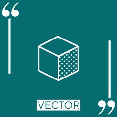 Poster - cube   vector icon Linear icon. Editable stroke line