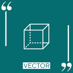 Poster - cube   vector icon Linear icon. Editable stroke line