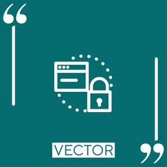 Poster - data protection vector icon Linear icon. Editable stroke line