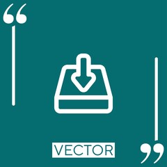 Poster - download to hard drive vector icon Linear icon. Editable stroke line