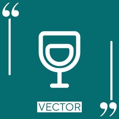 Poster - drink glass outline vector icon Linear icon. Editable stroke line