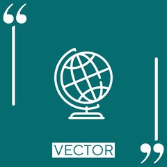 Poster - earth globe vector icon Linear icon. Editable stroke line