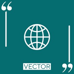 Poster - earth globe   vector icon Linear icon. Editable stroke line