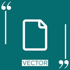Poster - file outline with folded corner vector icon Linear icon. Editable stroke line