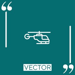 Poster - flying helicopter vector icon Linear icon. Editable stroke line