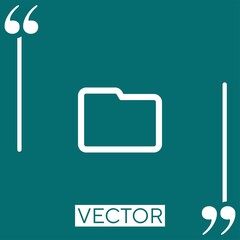 Poster - folder outline vector icon Linear icon. Editable stroke line