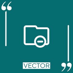 Poster - folder remove outlined button vector icon Linear icon. Editable stroke line