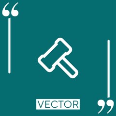 Poster - hammer outline vector icon Linear icon. Editable stroke line