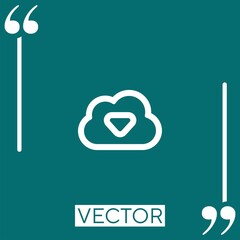 Poster - internet download cloud outline vector icon Linear icon. Editable stroke line