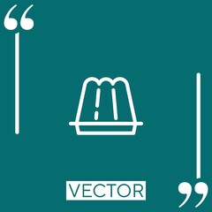Poster - jelly on a plate vector icon Linear icon. Editable stroke line